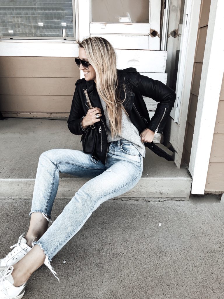 Channel Your Inner Badass: This Leather Moto Jacket & These Ripped Loose  Jeans - The Mom Edit