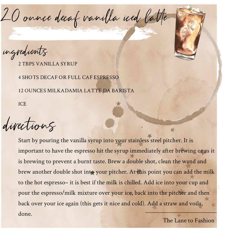 Decaf Vanilla Iced Latte Recipe